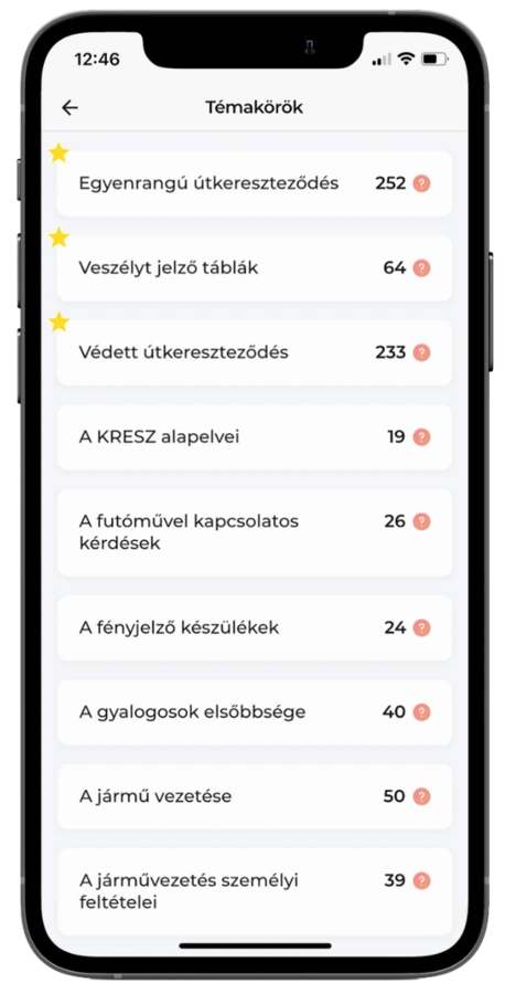 KRESZ Gyakorló módok