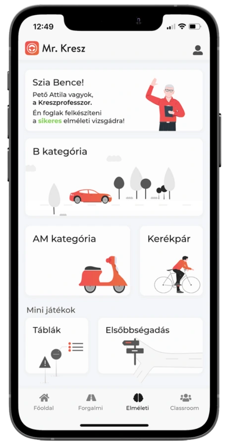 KRESZ Gyakorló módok